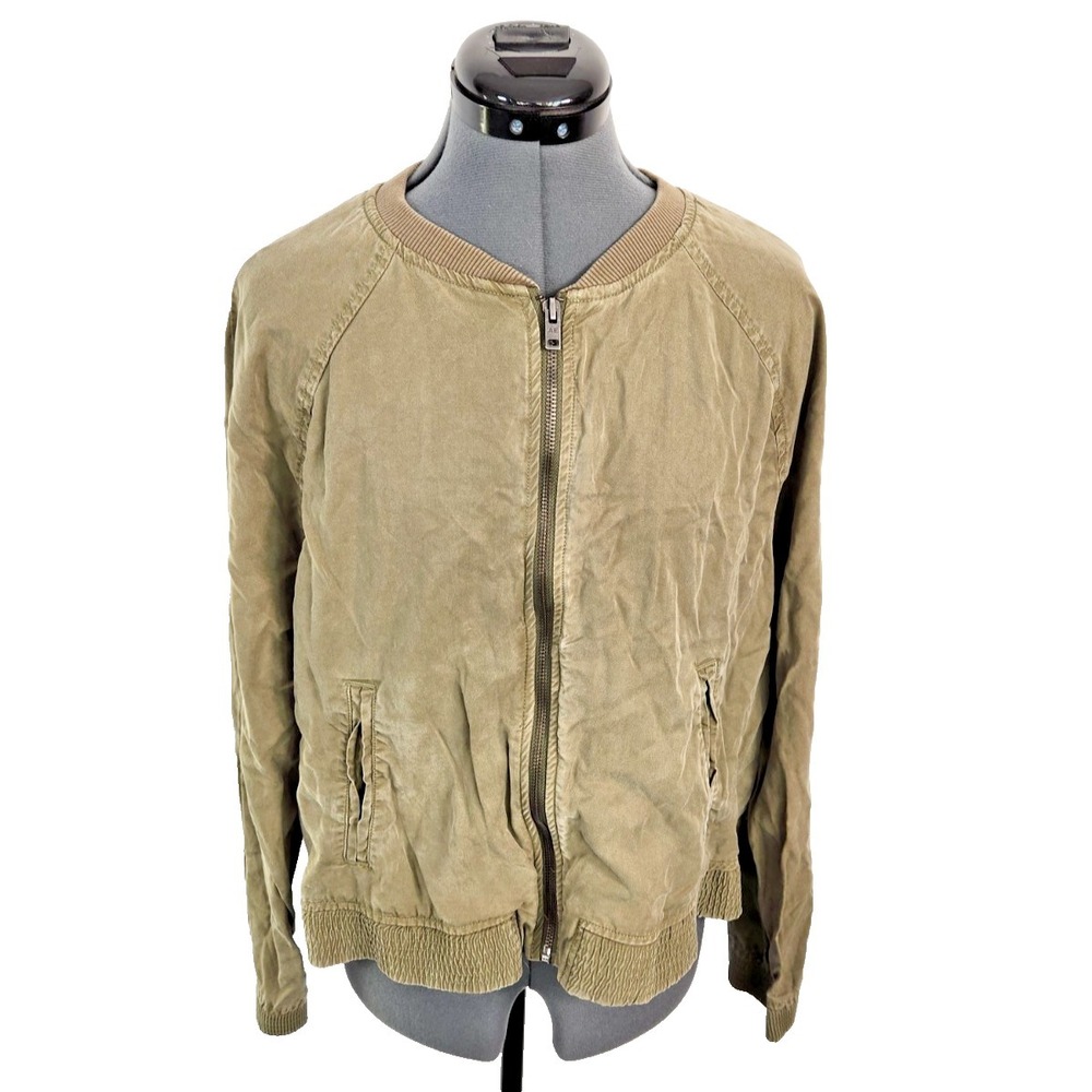 American Eagle Outfitters Olive Green Bomber Jacket Full Zip Women‎ Large